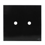 Placa p/ 2 Furos 4x4 - Novara Glass Preto Brilhante